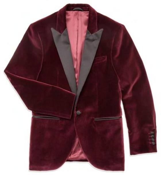 Hackett London: blazer in velluto burgundy